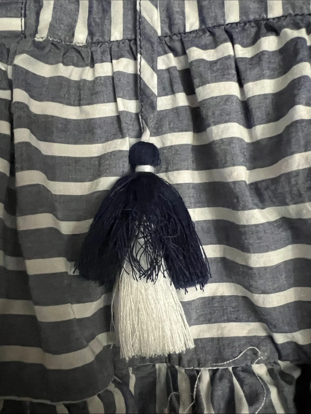 Vineyard Vines Navy and White Striped Sleeveless Peplum Tunic